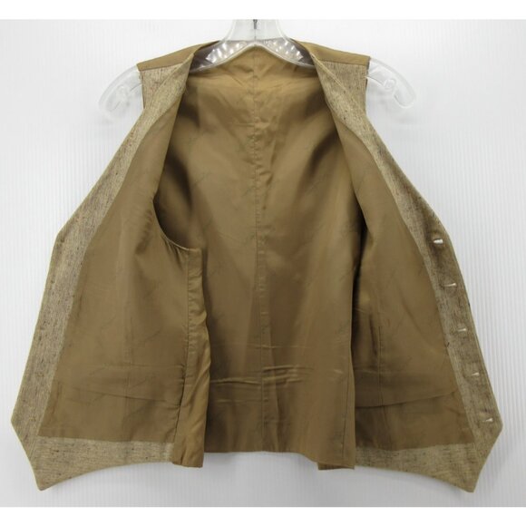 VINTAGE Yves Saint Laurent Waistcoat Vest Small Wool Tweed Speckled * - Picture 10 of 11